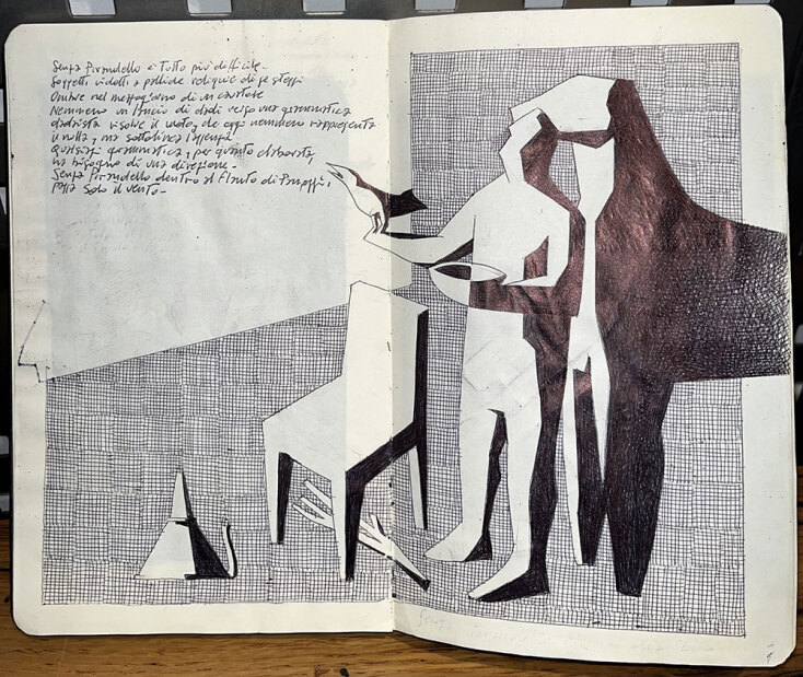 Fabrizio Loschi, Σκίτσο και σημειώσεις