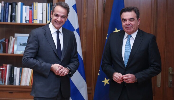 Κυριάκος Μητσοτάκης και Μαργαρίτης Σχοινάς στο Μέγαρο Μαξίμου