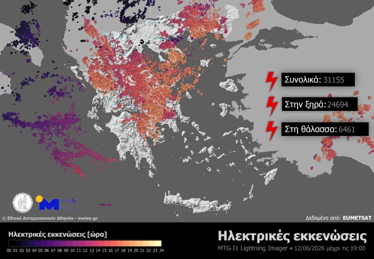ΜΕΤΕΟ/Εθνικό Αστεροσκοπείο Αθηνών: Μεγάλα ύψη βροχής στα ηπειρωτικά τμήματα της Ελλάδας 
