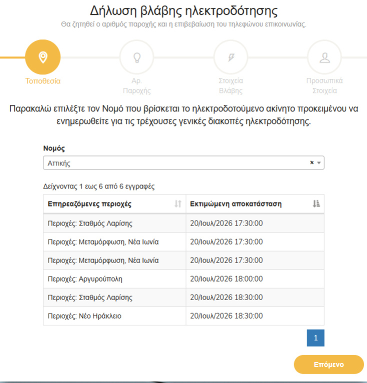 Διακοπές ρεύματος αυτή την ώρα σε περιοχές της Αττικής: Πότε αναμένεται η αποκατάσταση