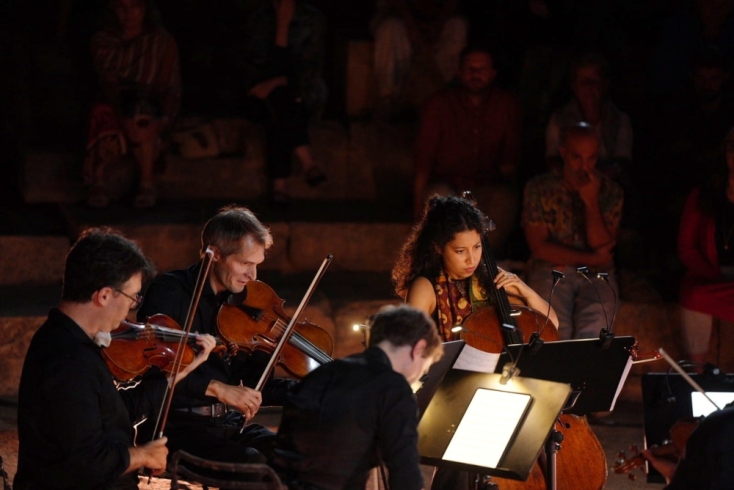 Josef Špaček (βιολί), Marc Sabbah (βιόλα), David Bogorad (βιόλα) και Ella van Poucke (βιολοντσέλο) © Yannis Gutmann