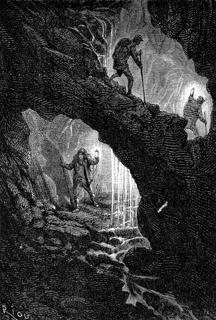 Εικονογράφηση του Edouard Riou για το «Voyage au centre de la Terre» (1864) του Ιουλίου Βερν.