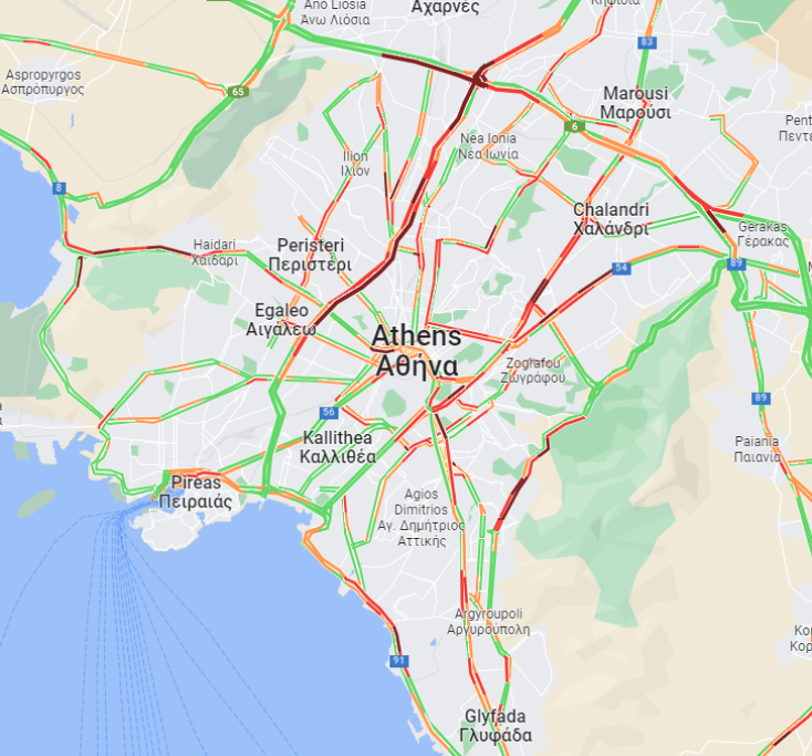 Μποτιλιάρισμα σε Κηφισό, Κηφισίας, Γαλατσίου, Αττική οδό και Κατεχάκη