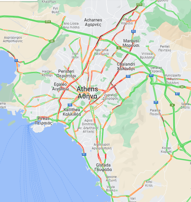 Κίνηση: Σε ποιους κεντρικούς δρόμους σημειώνονται κυκλοφοριακά προβλήματα