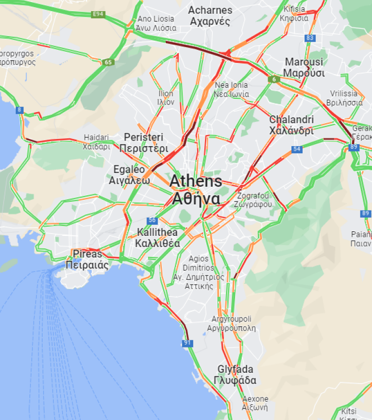 Μεγάλες οι καθυστερήσεις στην Αττική οδό - Προβλήματα σε Λεωφόρο Αθηνών, Κηφισό και Παραλιακή