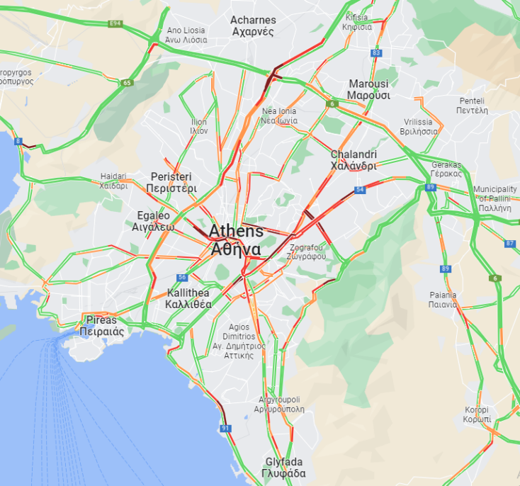 Η κίνηση στους δρόμους της Αθήνας και της Αττικής τώρα: Σε ποια σημεία υπάρχει μποτιλιάρισμα και αυξημένη κυκλοφορία οχημάτων.