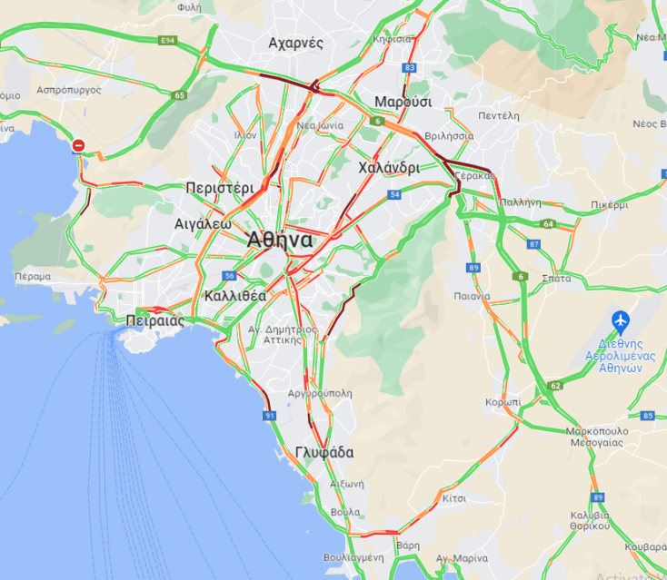 Μεγάλα προβλήματα στην κίνηση και σήμερα - Μποτιλιάρισμα σε Αττική Οδό, Βάρης-Κορωπίου, Παραλιακή, Κατεχάκη