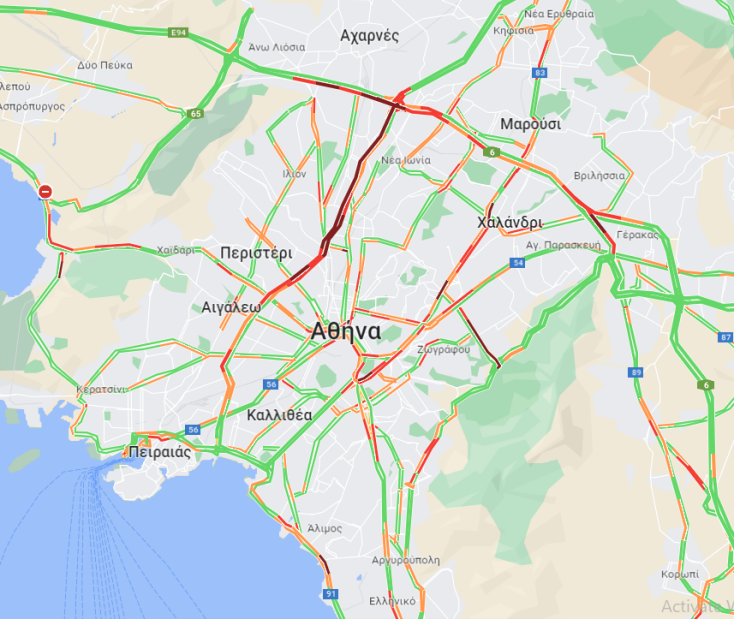 Σε ποιους δρόμους καταγράφεται μποτιλιάρισμα αυτήν την ώρα