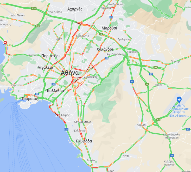 «Κολλημένοι» οι κεντρικοί οδικοί άξονες της Αθήνας - Πού εντοπίζονται τα μεγαλύτερα προβλήματα