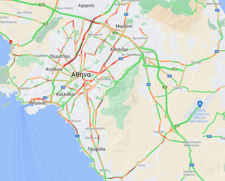 «Κολλημένοι» οι οδηγοί σε Κηφισό, Παραλιακή και Λεωφόρο Αθηνών