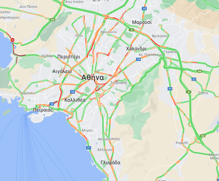 Τροχαίο στην Αττική οδό - Παραμένουν τα προβλήματα σε Κηφισό, Παραλιακή και έξοδο Λ. Αθηνών