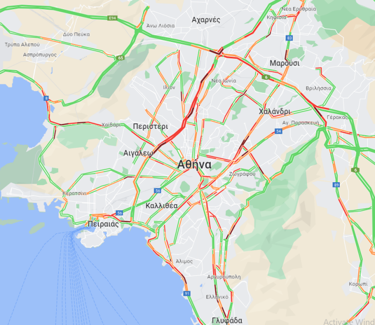 Μποτιλιάρισμα αυτή την ώρα σε Κηφισό, Κατεχάκη και Παραλιακή