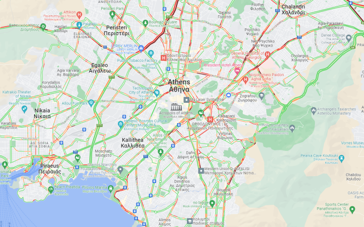 Στο «κόκκινο» η κίνηση σε Κηφισό, Κατεχάκη, Λ. Σχιστού και Κηφισίας