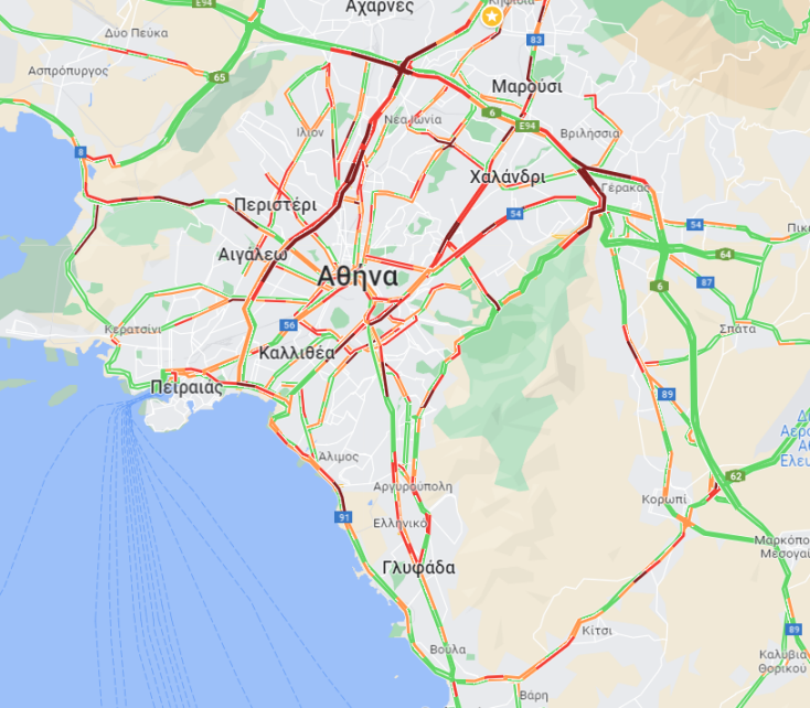 Η πρωινή βροχή έφερε ατελείωτο χάος στους δρόμους της Αττικής