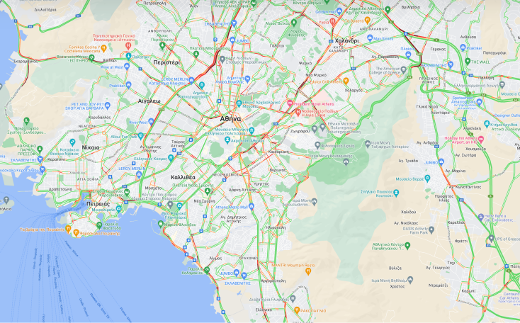 Κυκλοφοριακό κομφούζιο και σήμερα (15.11) στους δρόμους της Αθήνας - Δείτε τον χάρτη με την κίνηση