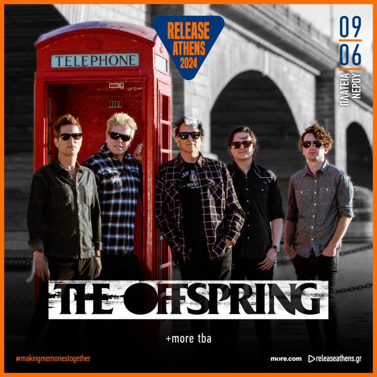 Release Athens 2024: Οι The Offspring σε μία headline εμφάνιση, την Κυριακή 9 Ιουνίου, στην Αθήνα, στην Πλατεία Νερού.