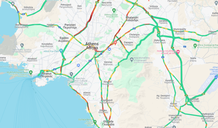 Μποτιλιάρισμα σε Κηφισό και Αττική Οδό - Οι δρόμοι με δυσκολίες αυτήν την ώρα