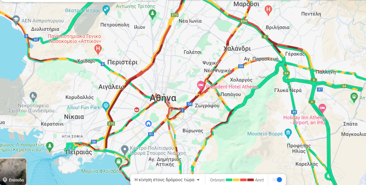 Κίνηση στους δρόμους: Πλημμύρισε η παραλιακή, «ακίνητος» ο Κηφισός