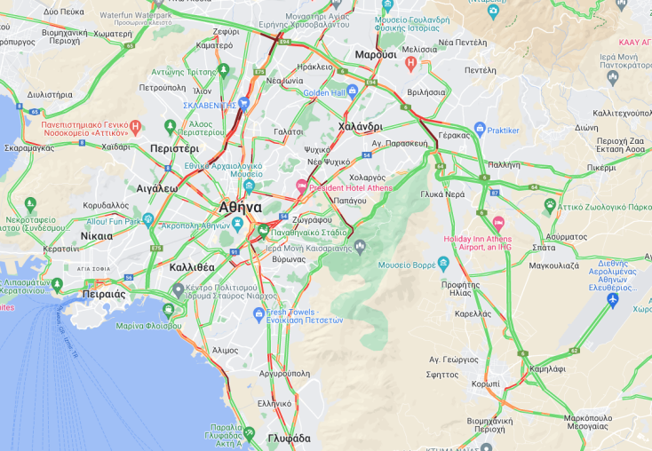 Μποτιλιάρισμα σε Κηφισό και Παραλιακή - Οι δρόμοι με δυσκολίες αυτήν την ώρα