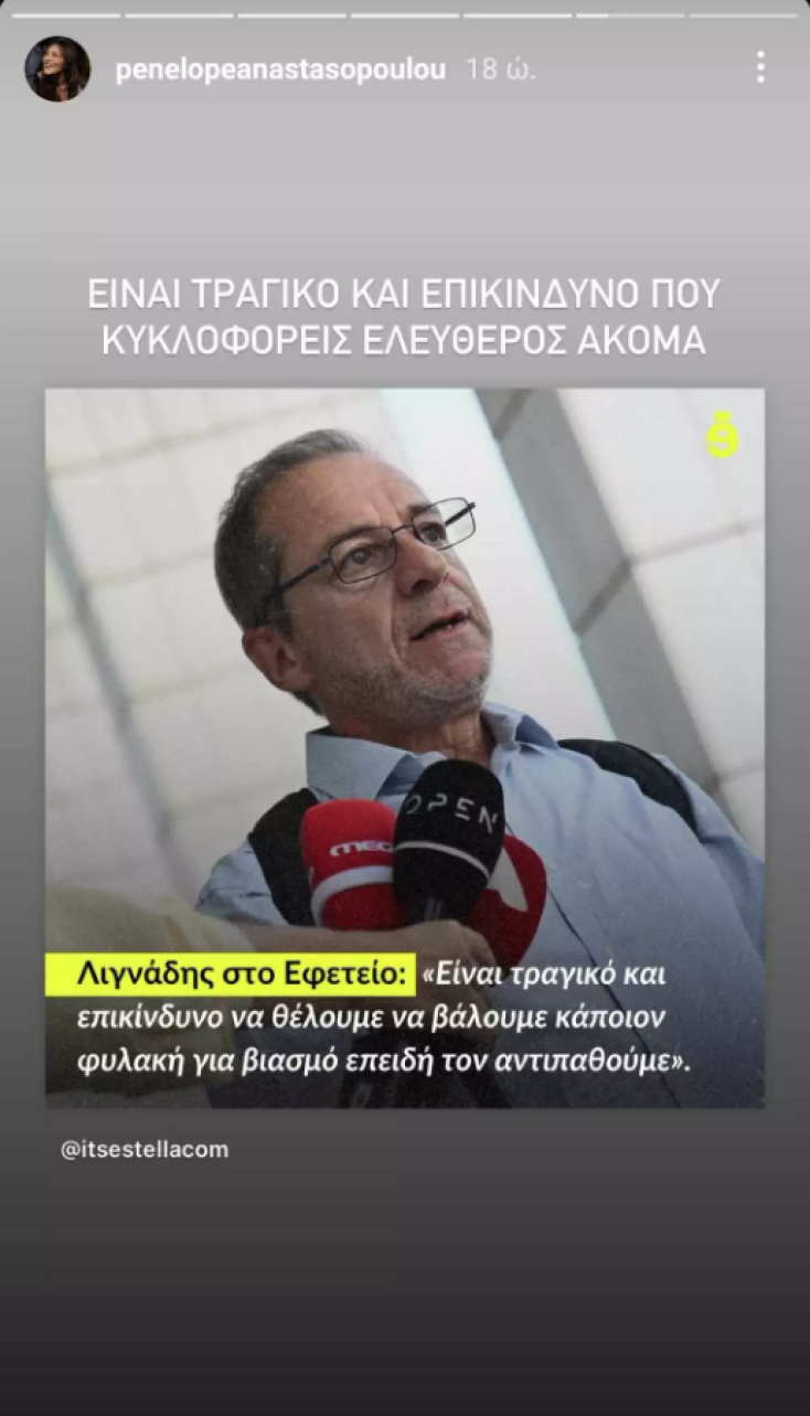 Το σχόλιο της Πηνελόπης Αναστασοπούλου για τη δήλωση του Δημήτρη Λιγνάδη