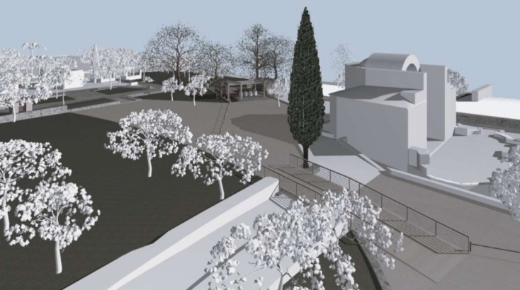 Νέα διαμόρφωση εισόδου και σημείου ελέγχου εισιτηρίων. Φωτορεαλιστική απεικόνιση