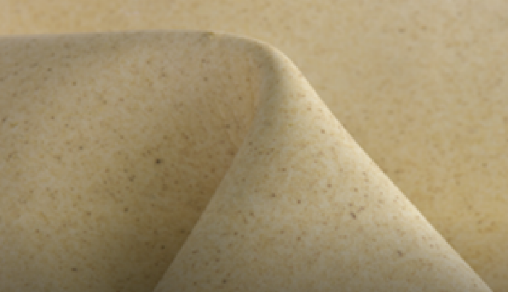 Κοντινή λήψη επιφάνειας φυσικού latex εμπλουτισμένου με σωματίδια χαλκού, Copper Latex με αντιμικροβιακές ιδιότητες και θερμική ρύθμιση