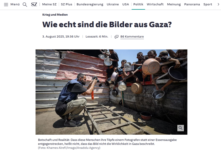 Φωτογραφίες από τη Γάζα προκαλούν διεθνή συγκίνηση - ΜΜΕ όπως η Bild και η Süddeutsche Zeitung διερευνούν πιθανή παραπληροφόρηση και χειραγώγηση εικόνας.