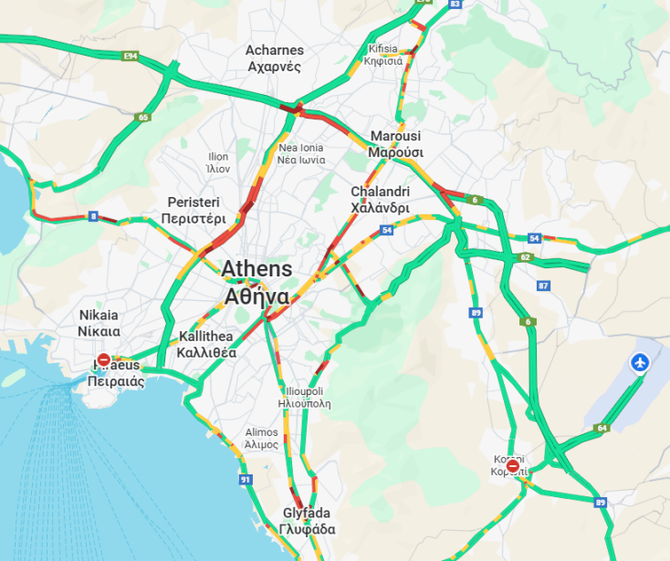 Η κίνηση τώρα στην Αθήνα - Πού εντοπίζονται προβλήματα και καθυστερήσεις