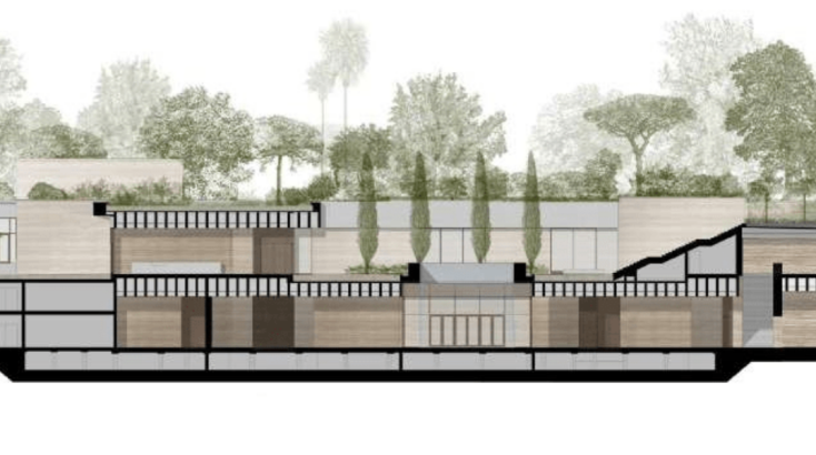 Κάτοψη κτηρίου με τις συνδέσεις με το Μνημείο