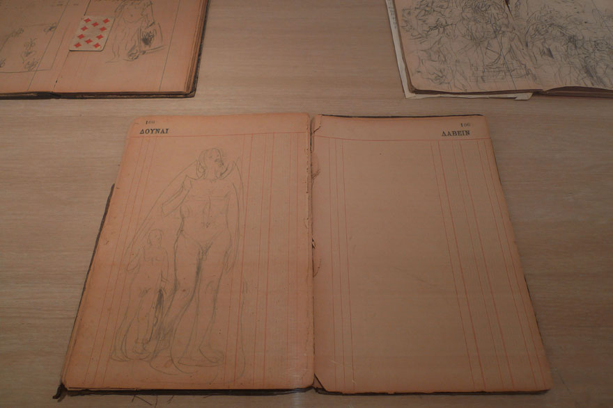 Γιαννούλης Χαλεπάς Κατάστιχα βιβλία με σχέδια και τραπουλόχαρτα, 1918-1930 Ιδιωτική συλλογή