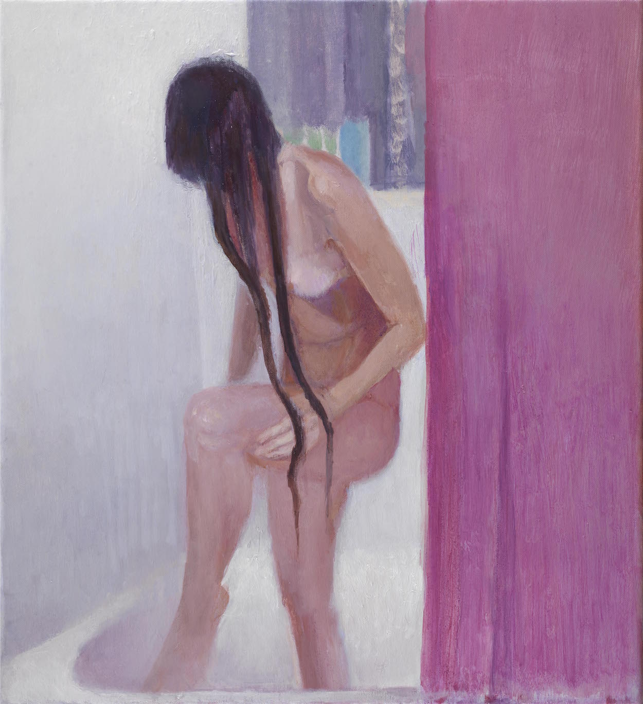 Πίνακας της Καλλιρόης Μαρούδα, «Κορίτσια στο μπάνιο», 2018