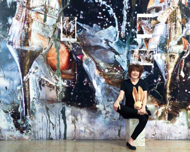 Mairilyn Minter in her studio, 2015, Photo by Jason Schmidt