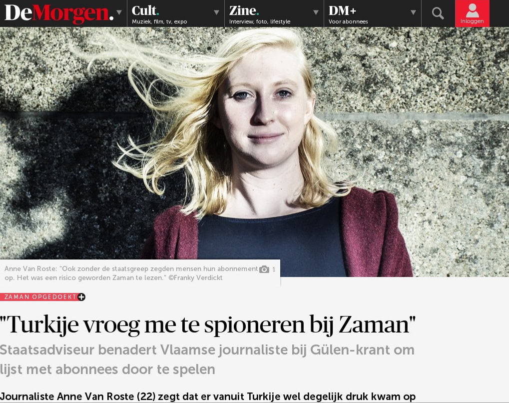  Η Τουρκία μου ζήτησε να κάνω τον καταδότη στη Zaman