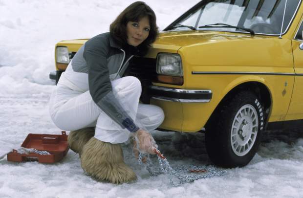 For extra grip in slippery conditions, snow chains