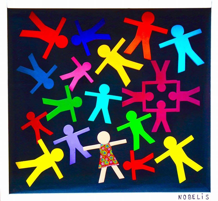 Ταμπλώ με χρωματιστά ανθρωπάκια