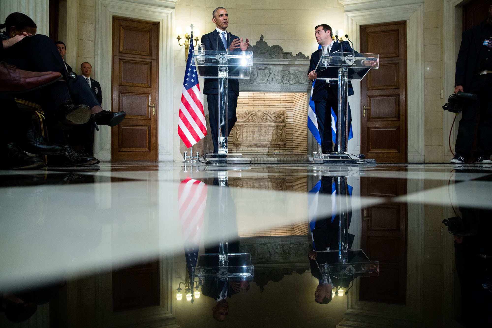 Κατά την κοινή συνέντευξη Τύπου με τον Έλληνα πρωθυπουργό
