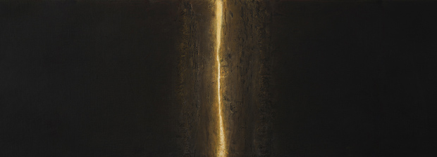 Φωτεινή χαρακιά, ζωγραφισμένο με χρώματα λαδιού σε ξύλο, 44x148 εκ., 2012. 