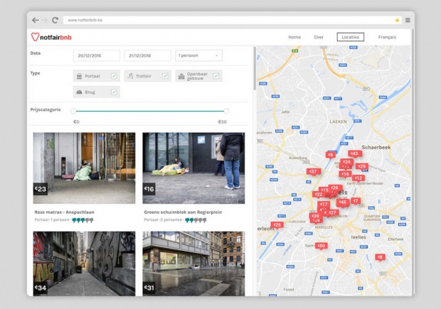 Ένα ψεύτικο Airbnb για αληθινούς άστεγους Ένα ψεύτικο Airbnb για αληθινούς άστεγους