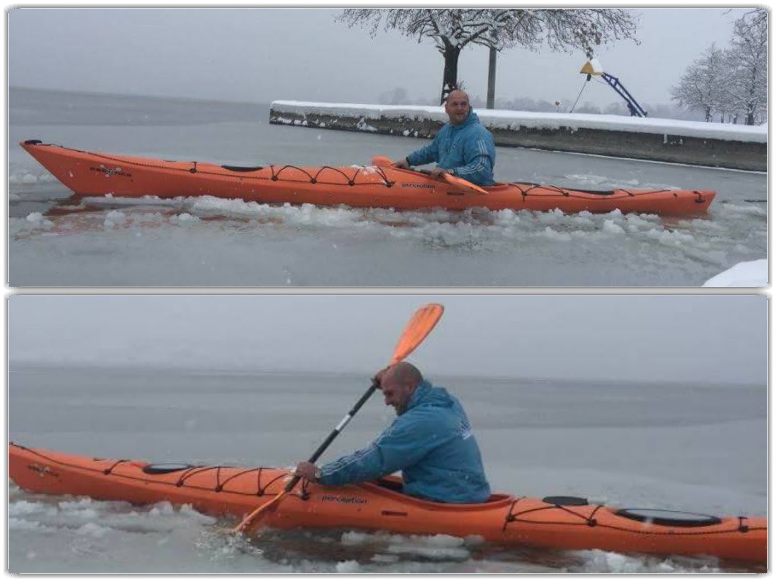 Κάνοντας καγιάκ στην παγωμένη Παμβώτιδα (εικόνες)
