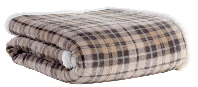 NEF-NEF. Κουβέρτα Tartan μονή με γούνα από €45 – 40% = €27 Κουβέρτα Tartan υπέρδιπλη από €42 – 40% = €25,20