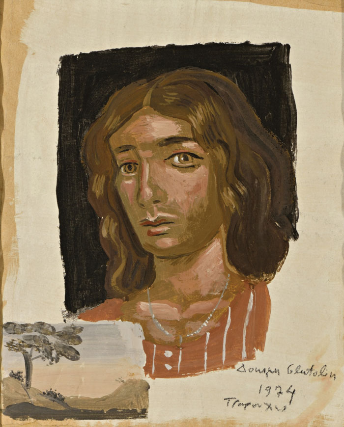 Τσαρούχης Γιάννης, Πορτρέτο και τοπίο, 1974 ακουαρέλα σε χαρτόνι 
