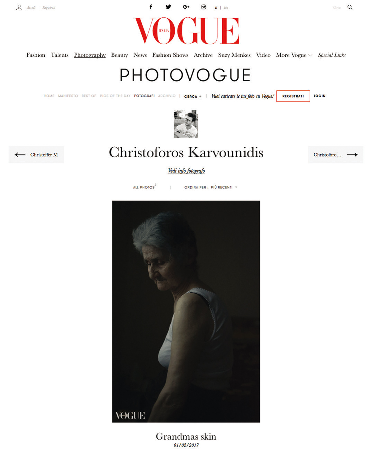 Η γιαγιά από την Πέλλα που έγινε μοντέλο για τη Vogue Ιταλίας Η γιαγιά από την Πέλλα που έγινε μοντέλο για τη Vogue Ιταλίας