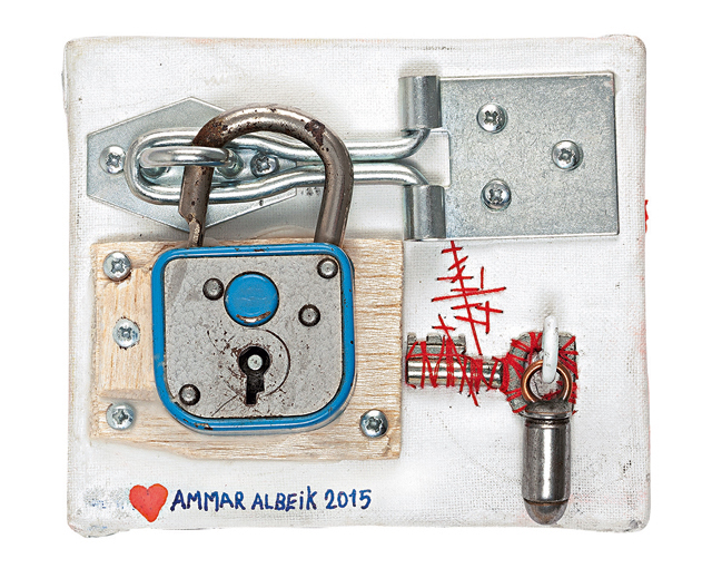 SYRIA/SIRIA. Ammar al Beik. Love locks of Syria. Mixed media on canvas / Tecnica mista su tela. 2015