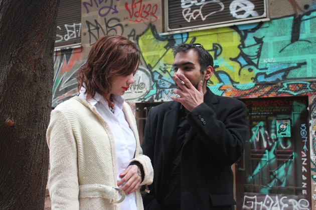 Η Angie με τον σκηνοθέτη της παράστασης, Νίκο Πασχίδη