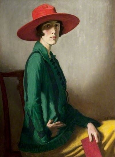 William Strand, Lady with a red hat, 1918, Lent by Glasgow Life (Glasgow Museums) on behalf of Glasgow City Council