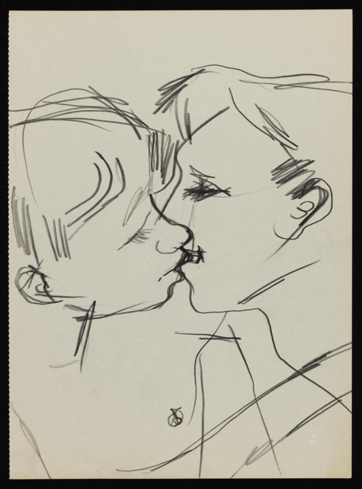 Keith Vaughan, Drawing of two men kissing, 1958-73, Tate Archives © DACS The Estate Of Keith Vaughan