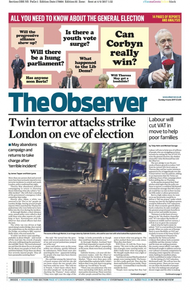 Τα πρωτοσέλιδα των βρετανικών εφημερίδων για τις τρομοκρατικές επιθέσεις στο Λονδίνο Τα πρωτοσέλιδα των βρετανικών εφημερίδων για τις τρομοκρατικές επιθέσεις στο Λονδίνο