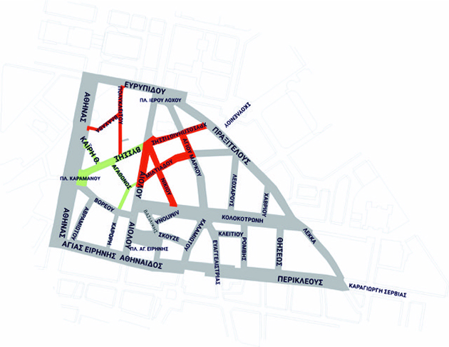 Τέσσερις νέοι δρόμοι μόνο για πεζούς έρχονται στο Εμπορικό Τρίγωνο της Αθήνας 