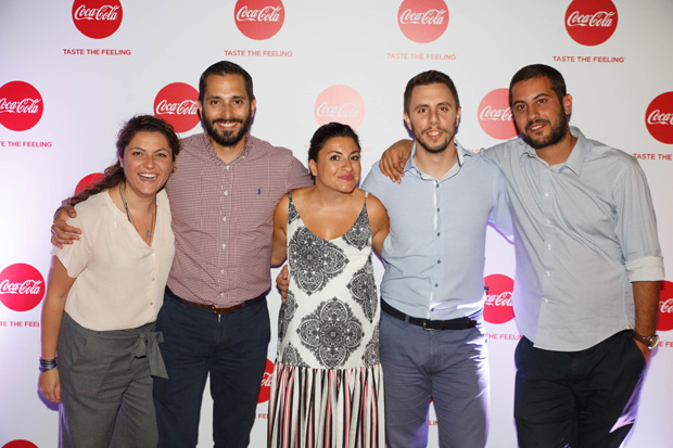 H Ινώ Σούπαρη Customer Marketing Manager της Coca-Cola 3Ε, ο Στέφανος Νίκας Brand Manager Flavors, Ελλάδα, Κύπρο και Μάλτα, The Coca-Cola Company, η Δέσποινα Παππά, Marketing Specialist, Ελλάδα, Κύπρο και Μάλτα, The Coca-Cola Company, ο Χρήστος Μπαλατσός, Customer Marketing Specialist της Coca-Cola 3Ε και ο Πάνος Σιδεράτος Customer Marketing Specialist της Coca-Cola 3Ε