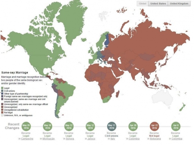 Πού μπορούν τα ζευγάρια του ίδιου φύλου να παντρευτούν;